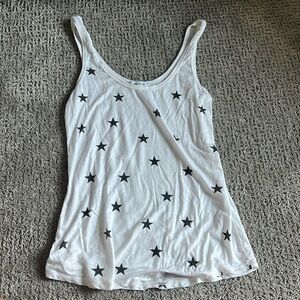 Olivaceous Black and White Star Tank Top Small